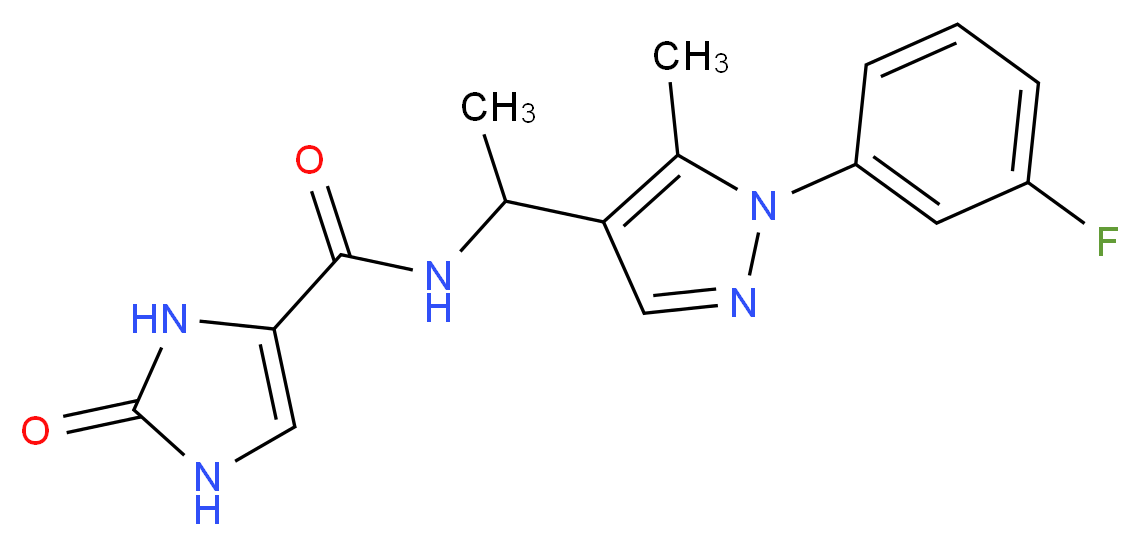 N-{1-[1-(3-fluorophenyl)-5-methyl-1H-pyrazol-4-yl]ethyl}-2-oxo-2,3-dihydro-1H-imidazole-4-carboxamide_Molecular_structure_CAS_)