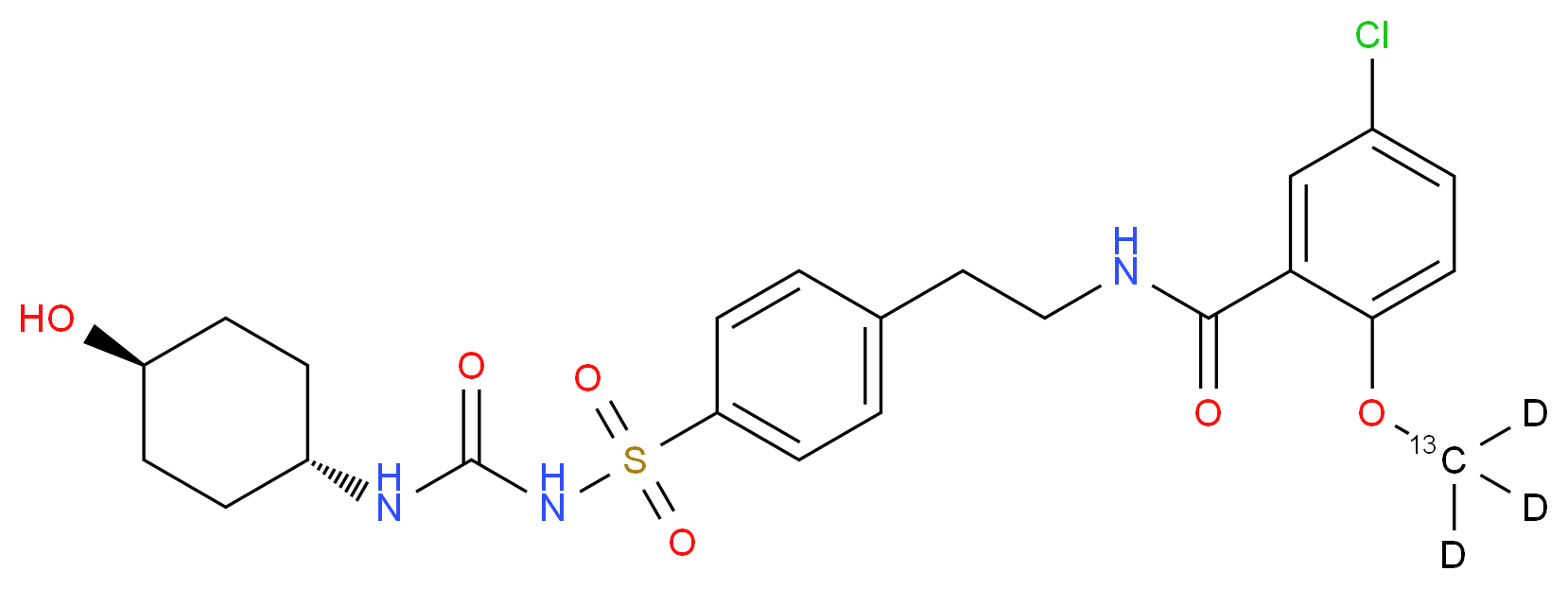 rac trans-4-Hydroxy Glyburide-13C,d3_Molecular_structure_CAS_)