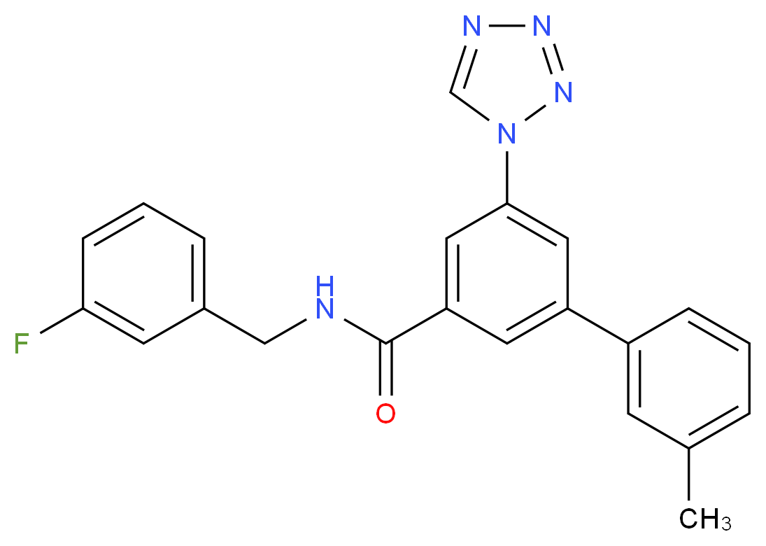 N-(3-fluorobenzyl)-3'-methyl-5-(1H-tetrazol-1-yl)-3-biphenylcarboxamide_Molecular_structure_CAS_)
