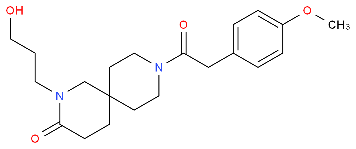 2-(3-hydroxypropyl)-9-[(4-methoxyphenyl)acetyl]-2,9-diazaspiro[5.5]undecan-3-one_Molecular_structure_CAS_)