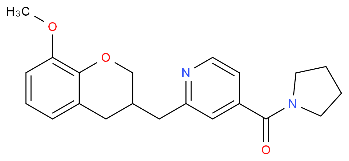 2-[(8-methoxy-3,4-dihydro-2H-chromen-3-yl)methyl]-4-(pyrrolidin-1-ylcarbonyl)pyridine_Molecular_structure_CAS_)