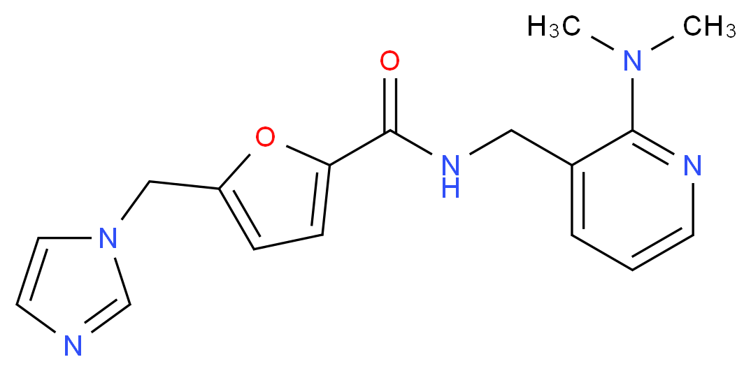 N-{[2-(dimethylamino)pyridin-3-yl]methyl}-5-(1H-imidazol-1-ylmethyl)-2-furamide_Molecular_structure_CAS_)