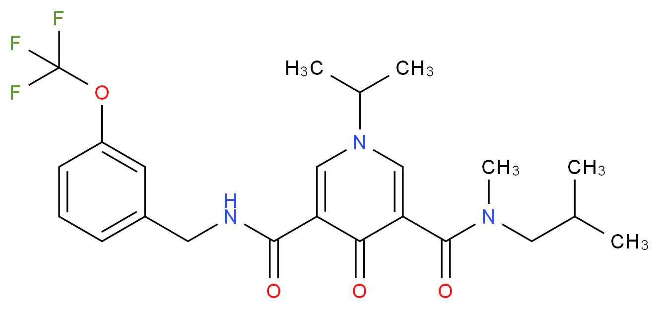 N-isobutyl-1-isopropyl-N-methyl-4-oxo-N'-[3-(trifluoromethoxy)benzyl]-1,4-dihydro-3,5-pyridinedicarboxamide_Molecular_structure_CAS_)
