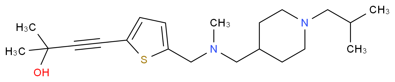4-(5-{[[(1-isobutyl-4-piperidinyl)methyl](methyl)amino]methyl}-2-thienyl)-2-methyl-3-butyn-2-ol_Molecular_structure_CAS_)