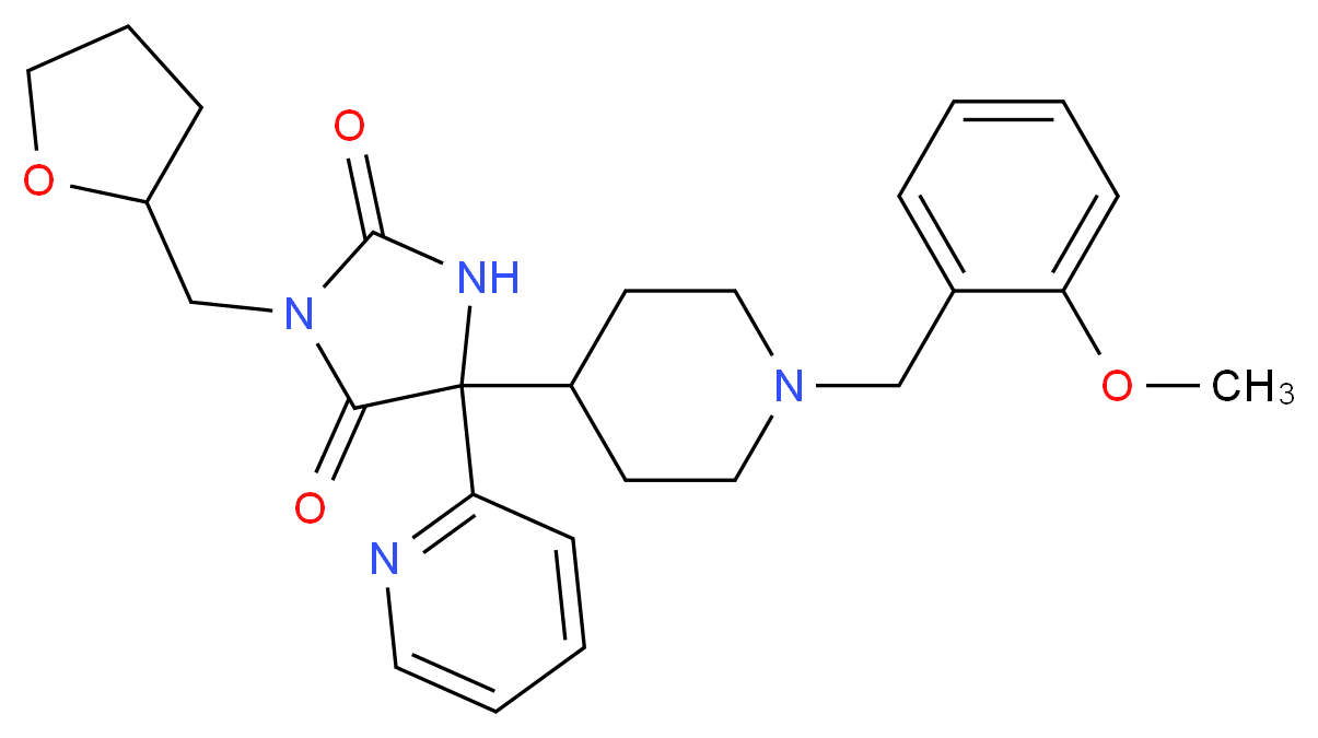 5-[1-(2-methoxybenzyl)-4-piperidinyl]-5-(2-pyridinyl)-3-(tetrahydro-2-furanylmethyl)-2,4-imidazolidinedione_Molecular_structure_CAS_)