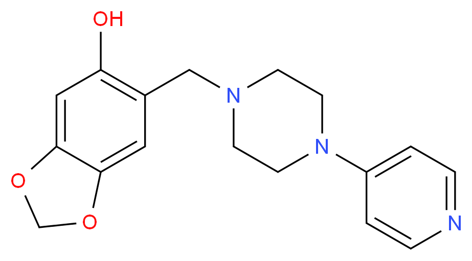 6-{[4-(pyridin-4-yl)piperazin-1-yl]methyl}-2H-1,3-benzodioxol-5-ol_Molecular_structure_CAS_)