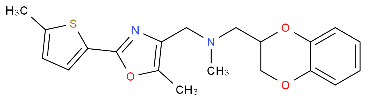(2,3-dihydro-1,4-benzodioxin-2-ylmethyl)methyl{[5-methyl-2-(5-methyl-2-thienyl)-1,3-oxazol-4-yl]methyl}amine_Molecular_structure_CAS_)