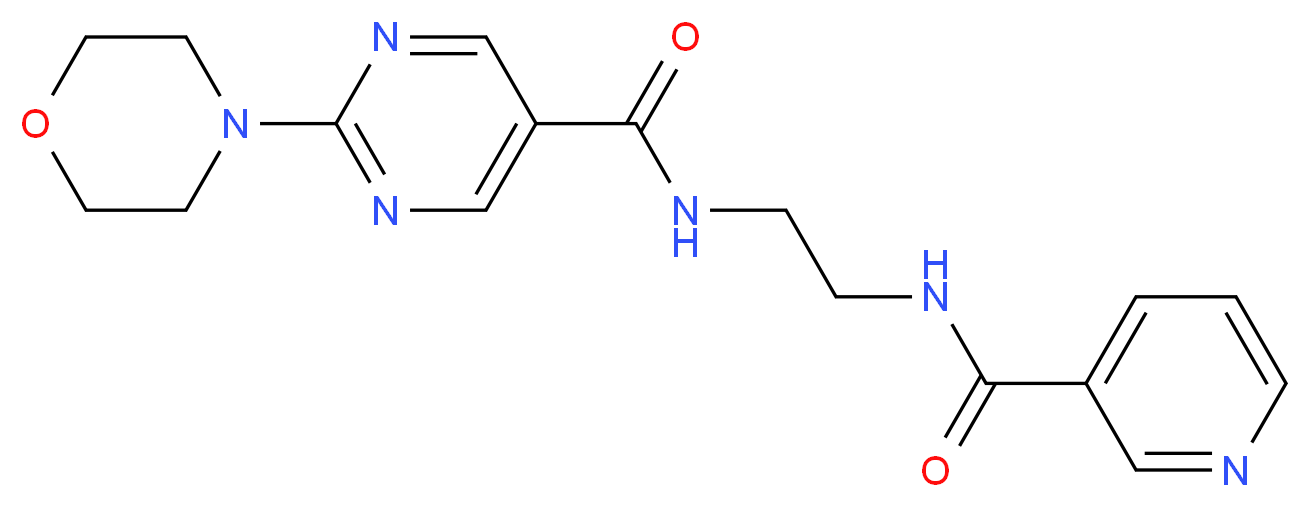 2-morpholin-4-yl-N-{2-[(pyridin-3-ylcarbonyl)amino]ethyl}pyrimidine-5-carboxamide_Molecular_structure_CAS_)