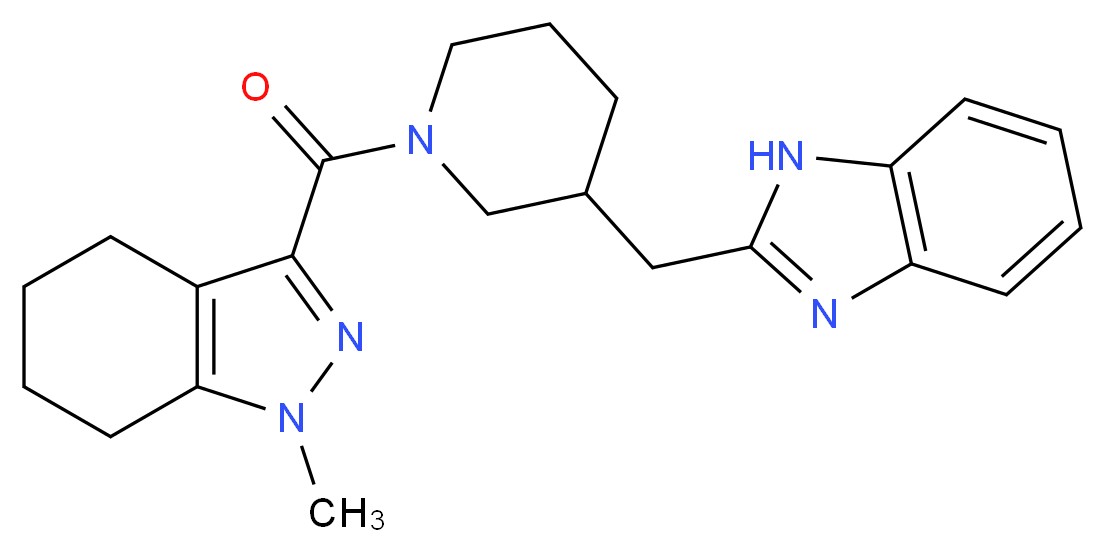 3-{[3-(1H-benzimidazol-2-ylmethyl)-1-piperidinyl]carbonyl}-1-methyl-4,5,6,7-tetrahydro-1H-indazole_Molecular_structure_CAS_)