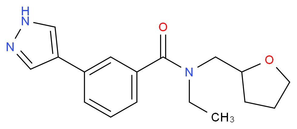N-ethyl-3-(1H-pyrazol-4-yl)-N-(tetrahydrofuran-2-ylmethyl)benzamide_Molecular_structure_CAS_)
