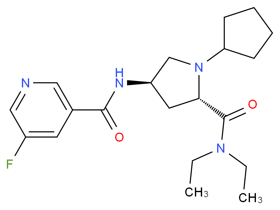 N-{(3R,5S)-1-cyclopentyl-5-[(diethylamino)carbonyl]pyrrolidin-3-yl}-5-fluoronicotinamide (non-preferred name)_Molecular_structure_CAS_)