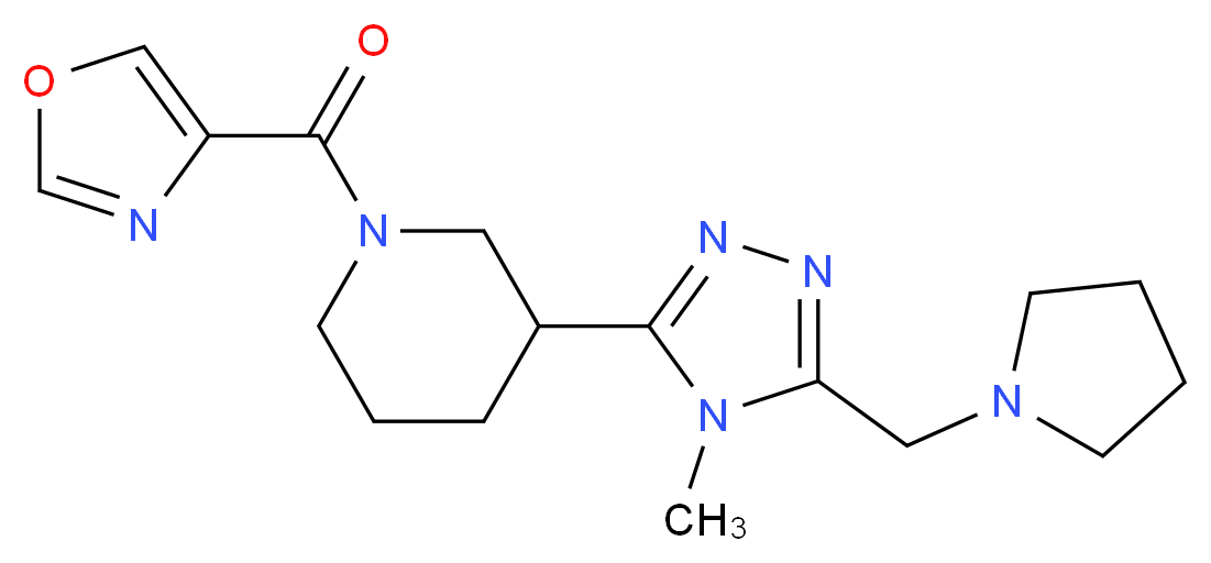 3-[4-methyl-5-(pyrrolidin-1-ylmethyl)-4H-1,2,4-triazol-3-yl]-1-(1,3-oxazol-4-ylcarbonyl)piperidine_Molecular_structure_CAS_)