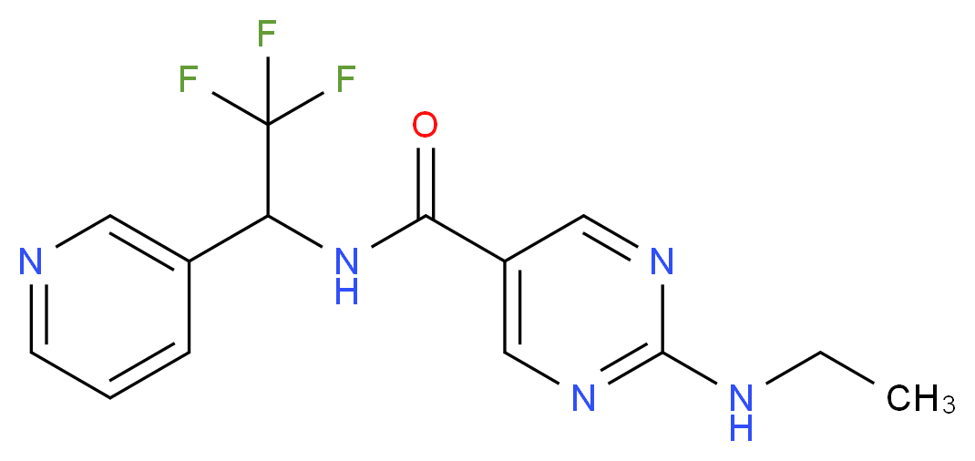 2-(ethylamino)-N-[2,2,2-trifluoro-1-(3-pyridinyl)ethyl]-5-pyrimidinecarboxamide_Molecular_structure_CAS_)