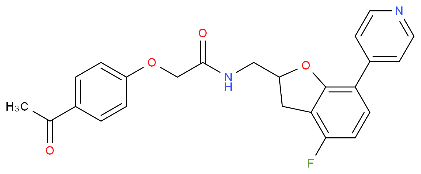 2-(4-acetylphenoxy)-N-{[4-fluoro-7-(4-pyridinyl)-2,3-dihydro-1-benzofuran-2-yl]methyl}acetamide_Molecular_structure_CAS_)