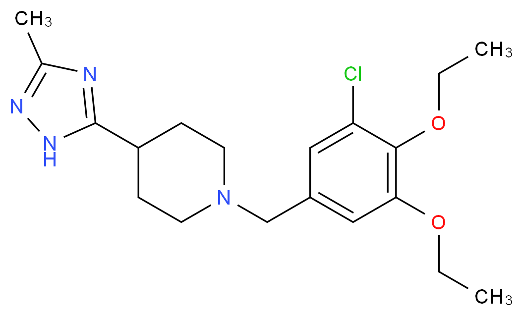 1-(3-chloro-4,5-diethoxybenzyl)-4-(3-methyl-1H-1,2,4-triazol-5-yl)piperidine_Molecular_structure_CAS_)