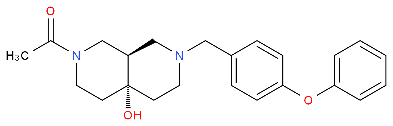 (4aR*,8aR*)-2-acetyl-7-(4-phenoxybenzyl)octahydro-2,7-naphthyridin-4a(2H)-ol_Molecular_structure_CAS_)