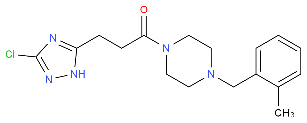 1-[3-(3-chloro-1H-1,2,4-triazol-5-yl)propanoyl]-4-(2-methylbenzyl)piperazine_Molecular_structure_CAS_)