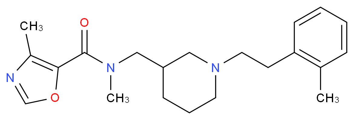 N,4-dimethyl-N-({1-[2-(2-methylphenyl)ethyl]-3-piperidinyl}methyl)-1,3-oxazole-5-carboxamide_Molecular_structure_CAS_)