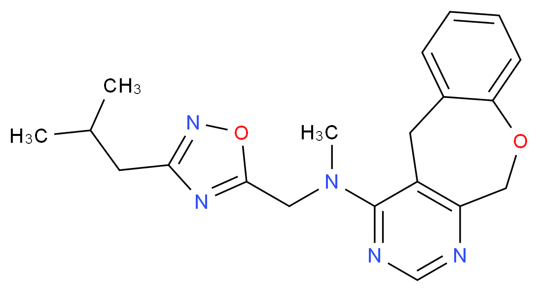 N-[(3-isobutyl-1,2,4-oxadiazol-5-yl)methyl]-N-methyl-5,11-dihydro[1]benzoxepino[3,4-d]pyrimidin-4-amine_Molecular_structure_CAS_)