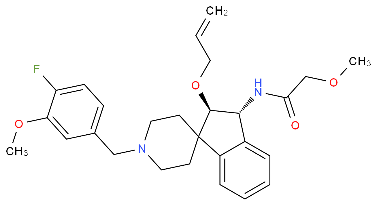 N-[(2R*,3R*)-2-(allyloxy)-1'-(4-fluoro-3-methoxybenzyl)-2,3-dihydrospiro[indene-1,4'-piperidin]-3-yl]-2-methoxyacetamide_Molecular_structure_CAS_)