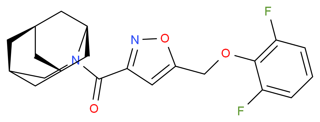 (1R*,3s,6r,8S*)-4-({5-[(2,6-difluorophenoxy)methyl]-3-isoxazolyl}carbonyl)-4-azatricyclo[4.3.1.1~3,8~]undecane_Molecular_structure_CAS_)