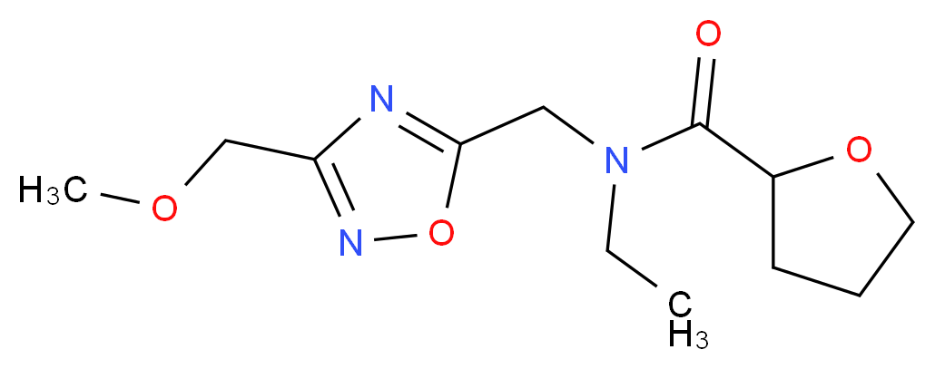 N-ethyl-N-{[3-(methoxymethyl)-1,2,4-oxadiazol-5-yl]methyl}tetrahydrofuran-2-carboxamide_Molecular_structure_CAS_)