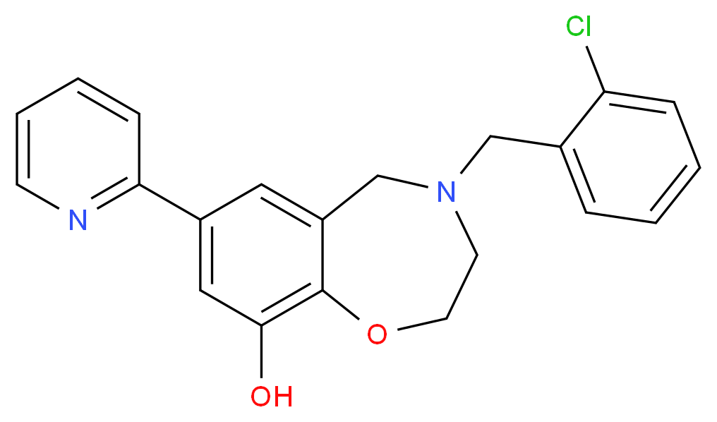 4-(2-chlorobenzyl)-7-(2-pyridinyl)-2,3,4,5-tetrahydro-1,4-benzoxazepin-9-ol_Molecular_structure_CAS_)