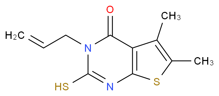 3-Allyl-2-mercapto-5,6-dimethyl-3H-thieno[2,3-d]pyrimidin-4-one_Molecular_structure_CAS_51486-16-9)