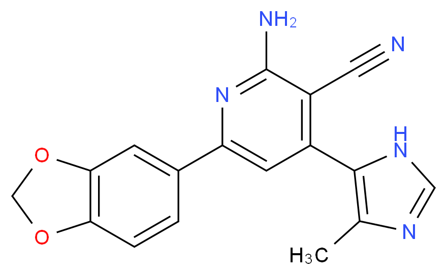 2-amino-6-(1,3-benzodioxol-5-yl)-4-(4-methyl-1H-imidazol-5-yl)nicotinonitrile_Molecular_structure_CAS_)