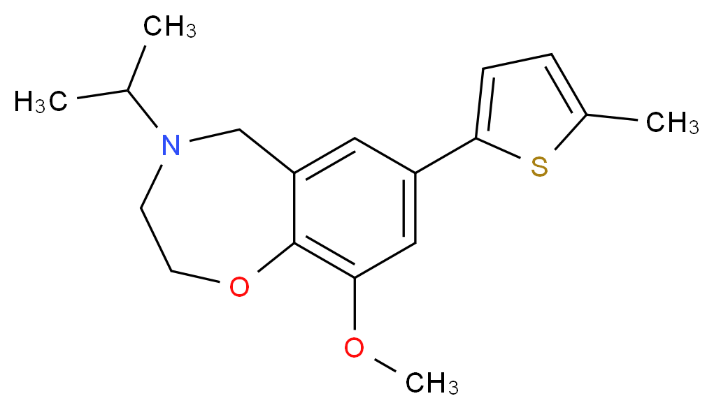 4-isopropyl-9-methoxy-7-(5-methyl-2-thienyl)-2,3,4,5-tetrahydro-1,4-benzoxazepine_Molecular_structure_CAS_)