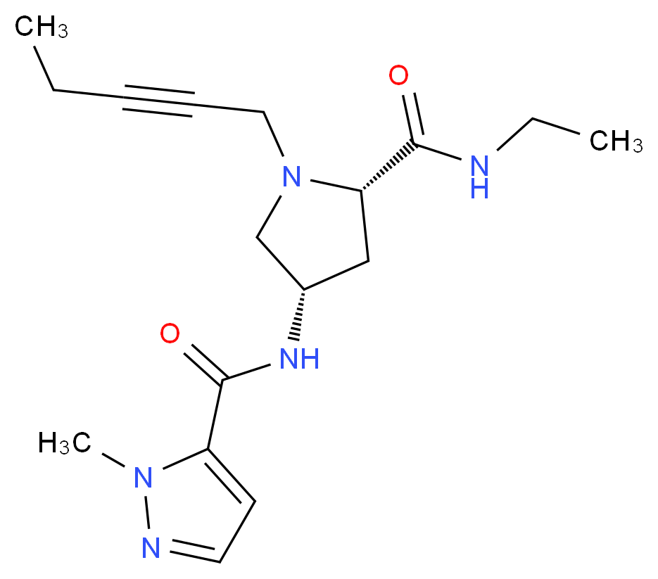 (4S)-N-ethyl-4-{[(1-methyl-1H-pyrazol-5-yl)carbonyl]amino}-1-pent-2-yn-1-yl-L-prolinamide_Molecular_structure_CAS_)