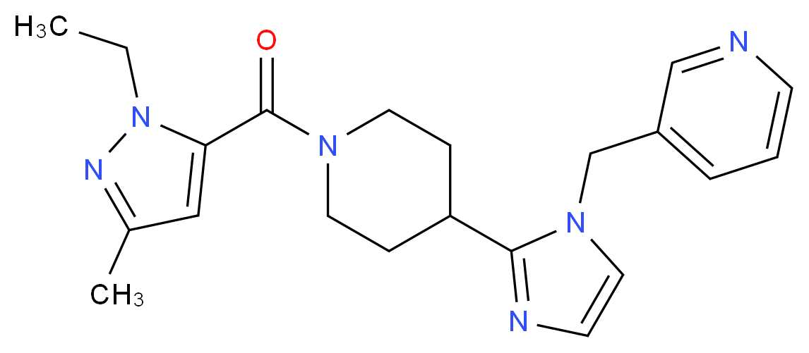 3-[(2-{1-[(1-ethyl-3-methyl-1H-pyrazol-5-yl)carbonyl]piperidin-4-yl}-1H-imidazol-1-yl)methyl]pyridine_Molecular_structure_CAS_)