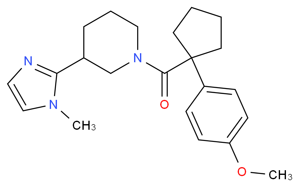1-{[1-(4-methoxyphenyl)cyclopentyl]carbonyl}-3-(1-methyl-1H-imidazol-2-yl)piperidine_Molecular_structure_CAS_)