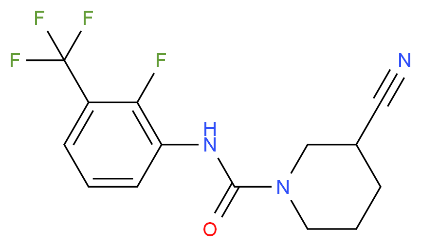 3-cyano-N-[2-fluoro-3-(trifluoromethyl)phenyl]piperidine-1-carboxamide_Molecular_structure_CAS_)