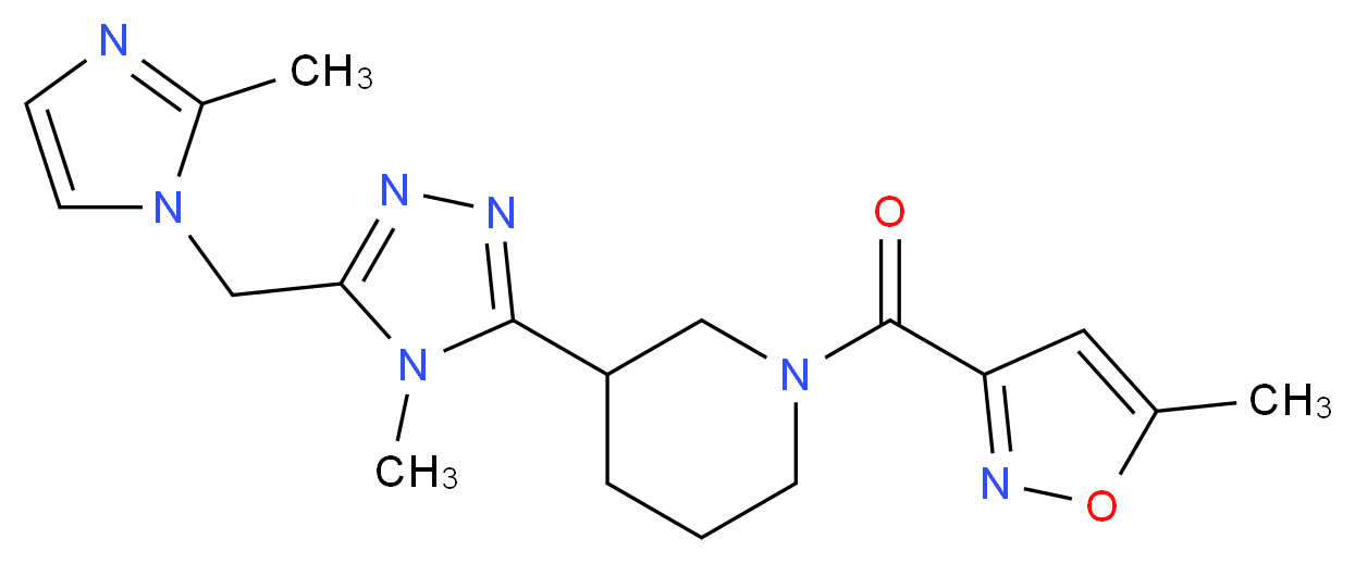 1-[(5-methylisoxazol-3-yl)carbonyl]-3-{4-methyl-5-[(2-methyl-1H-imidazol-1-yl)methyl]-4H-1,2,4-triazol-3-yl}piperidine_Molecular_structure_CAS_)