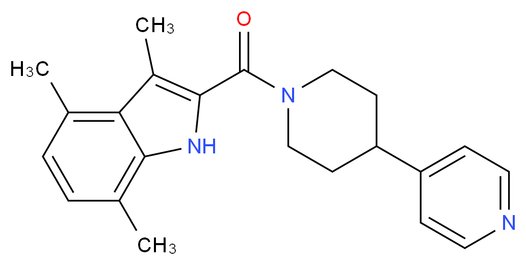 3,4,7-trimethyl-2-{[4-(4-pyridinyl)-1-piperidinyl]carbonyl}-1H-indole_Molecular_structure_CAS_)