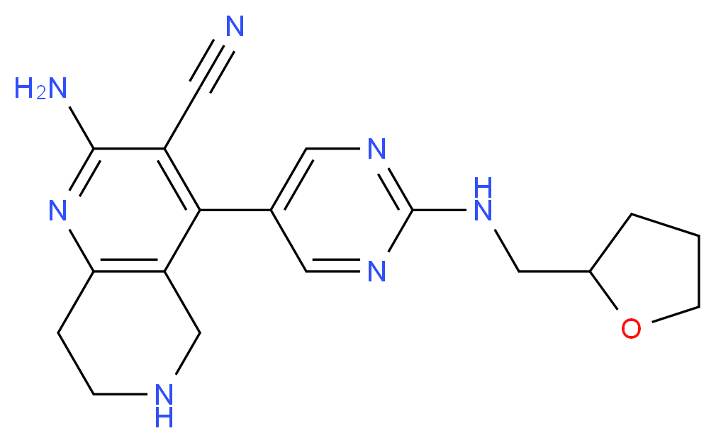2-amino-4-{2-[(tetrahydro-2-furanylmethyl)amino]-5-pyrimidinyl}-5,6,7,8-tetrahydro-1,6-naphthyridine-3-carbonitrile_Molecular_structure_CAS_)