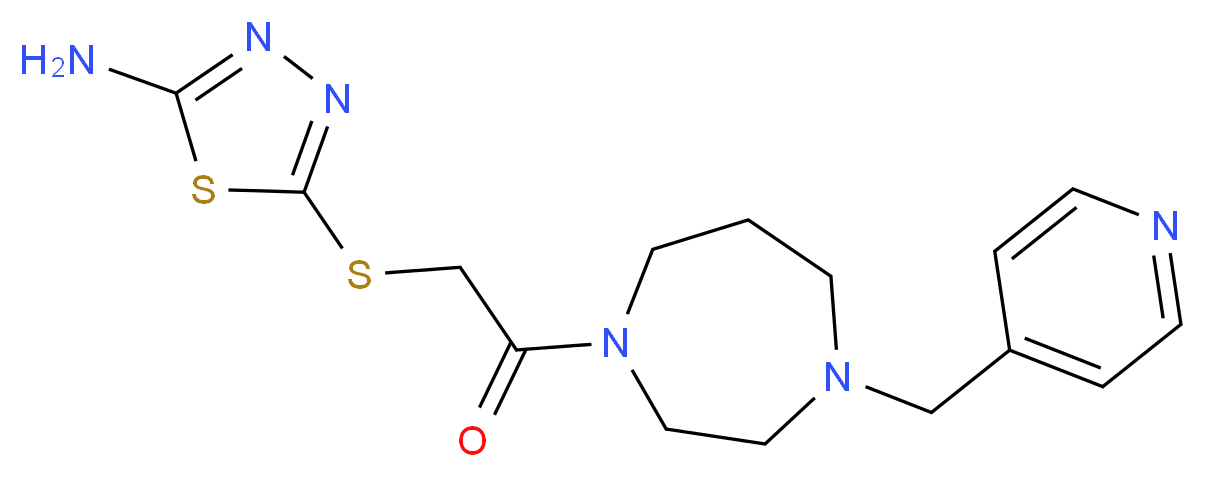 5-({2-oxo-2-[4-(pyridin-4-ylmethyl)-1,4-diazepan-1-yl]ethyl}thio)-1,3,4-thiadiazol-2-amine_Molecular_structure_CAS_)