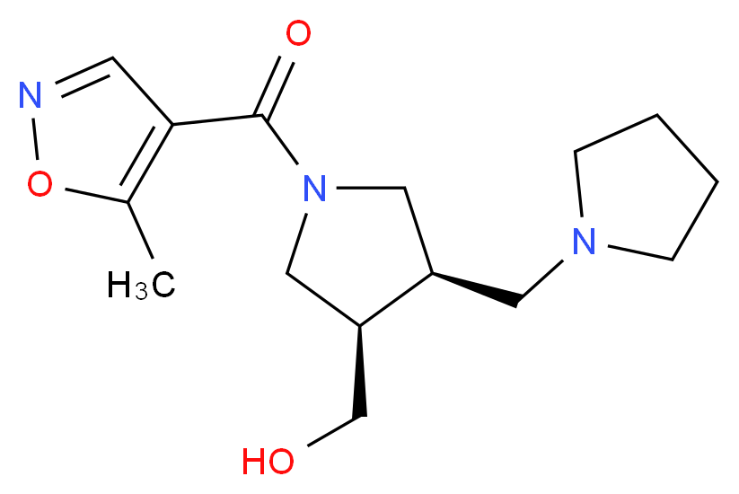 [(3R*,4R*)-1-[(5-methylisoxazol-4-yl)carbonyl]-4-(pyrrolidin-1-ylmethyl)pyrrolidin-3-yl]methanol_Molecular_structure_CAS_)