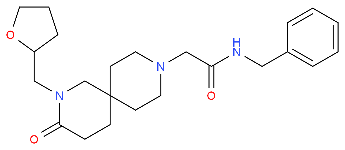 N-benzyl-2-[3-oxo-2-(tetrahydrofuran-2-ylmethyl)-2,9-diazaspiro[5.5]undec-9-yl]acetamide_Molecular_structure_CAS_)
