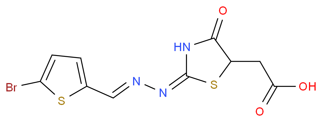 2-[2-[2-[(5-bromothiophen-2-yl)methylidene]hydrazin-1-ylidene]-4-oxo-1,3-thiazolidin-5-yl]acetic acid_Molecular_structure_CAS_)