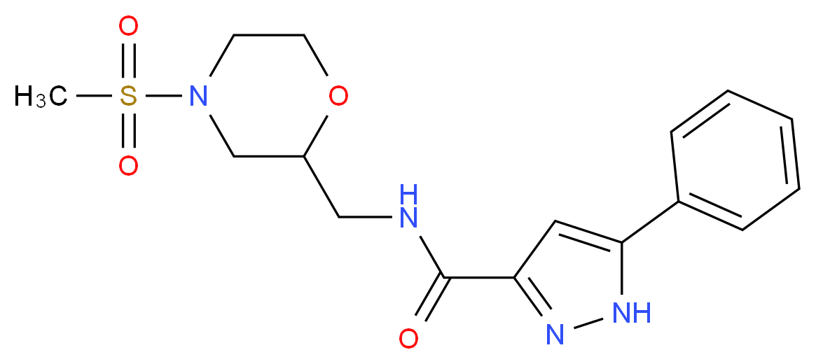 N-{[4-(methylsulfonyl)morpholin-2-yl]methyl}-5-phenyl-1H-pyrazole-3-carboxamide_Molecular_structure_CAS_)