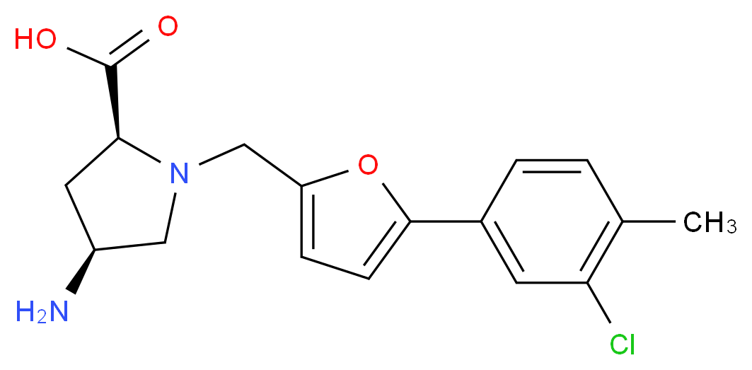 (4S)-4-amino-1-{[5-(3-chloro-4-methylphenyl)-2-furyl]methyl}-L-proline_Molecular_structure_CAS_)