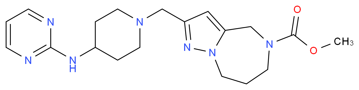 methyl 2-{[4-(2-pyrimidinylamino)-1-piperidinyl]methyl}-7,8-dihydro-4H-pyrazolo[1,5-a][1,4]diazepine-5(6H)-carboxylate_Molecular_structure_CAS_)
