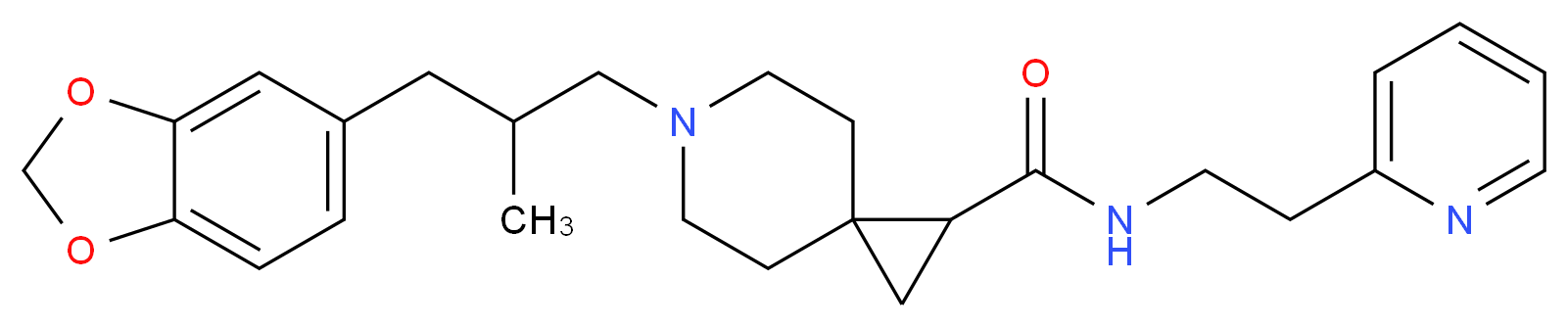 6-[3-(1,3-benzodioxol-5-yl)-2-methylpropyl]-N-[2-(2-pyridinyl)ethyl]-6-azaspiro[2.5]octane-1-carboxamide_Molecular_structure_CAS_)
