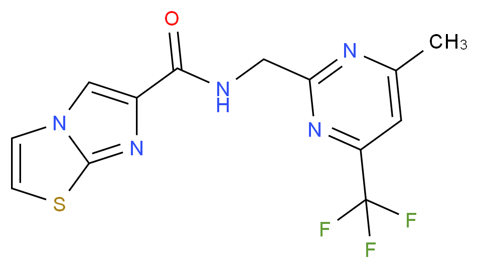 N-{[4-methyl-6-(trifluoromethyl)-2-pyrimidinyl]methyl}imidazo[2,1-b][1,3]thiazole-6-carboxamide_Molecular_structure_CAS_)