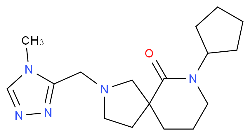 7-cyclopentyl-2-[(4-methyl-4H-1,2,4-triazol-3-yl)methyl]-2,7-diazaspiro[4.5]decan-6-one_Molecular_structure_CAS_)