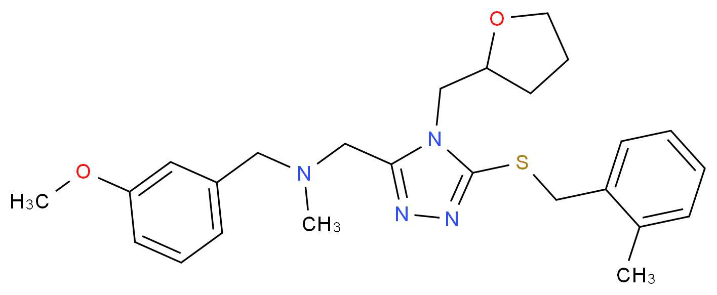 (3-methoxybenzyl)methyl{[5-[(2-methylbenzyl)thio]-4-(tetrahydro-2-furanylmethyl)-4H-1,2,4-triazol-3-yl]methyl}amine_Molecular_structure_CAS_)
