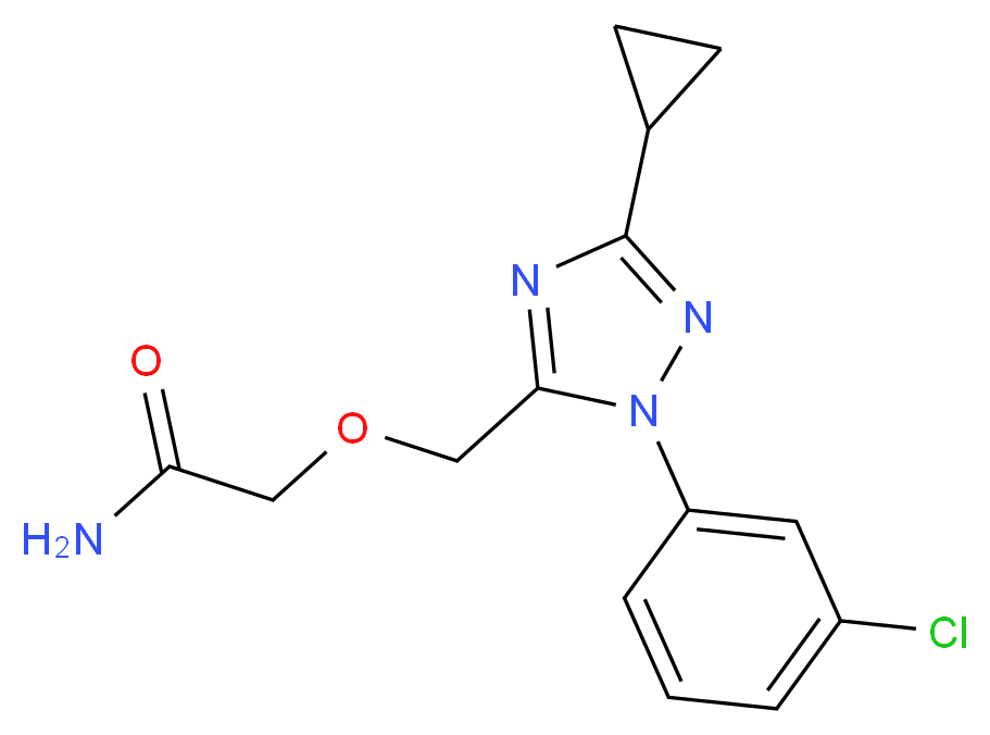 2-{[1-(3-chlorophenyl)-3-cyclopropyl-1H-1,2,4-triazol-5-yl]methoxy}acetamide_Molecular_structure_CAS_)