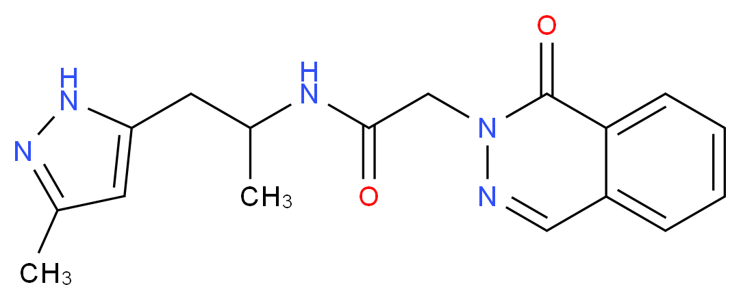 N-[1-methyl-2-(3-methyl-1H-pyrazol-5-yl)ethyl]-2-(1-oxo-2(1H)-phthalazinyl)acetamide_Molecular_structure_CAS_)